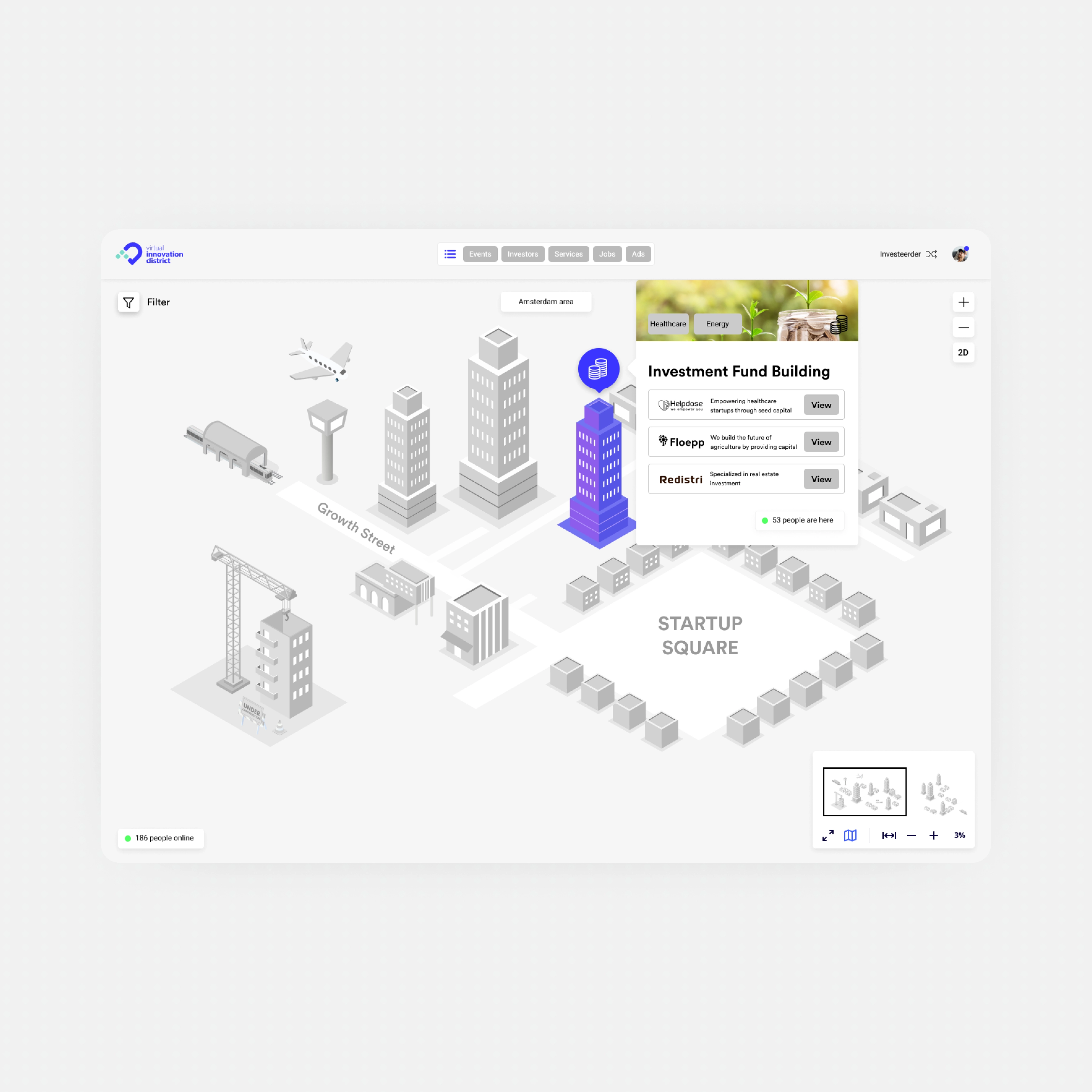 VU Amsterdam interactive campaign hover state design