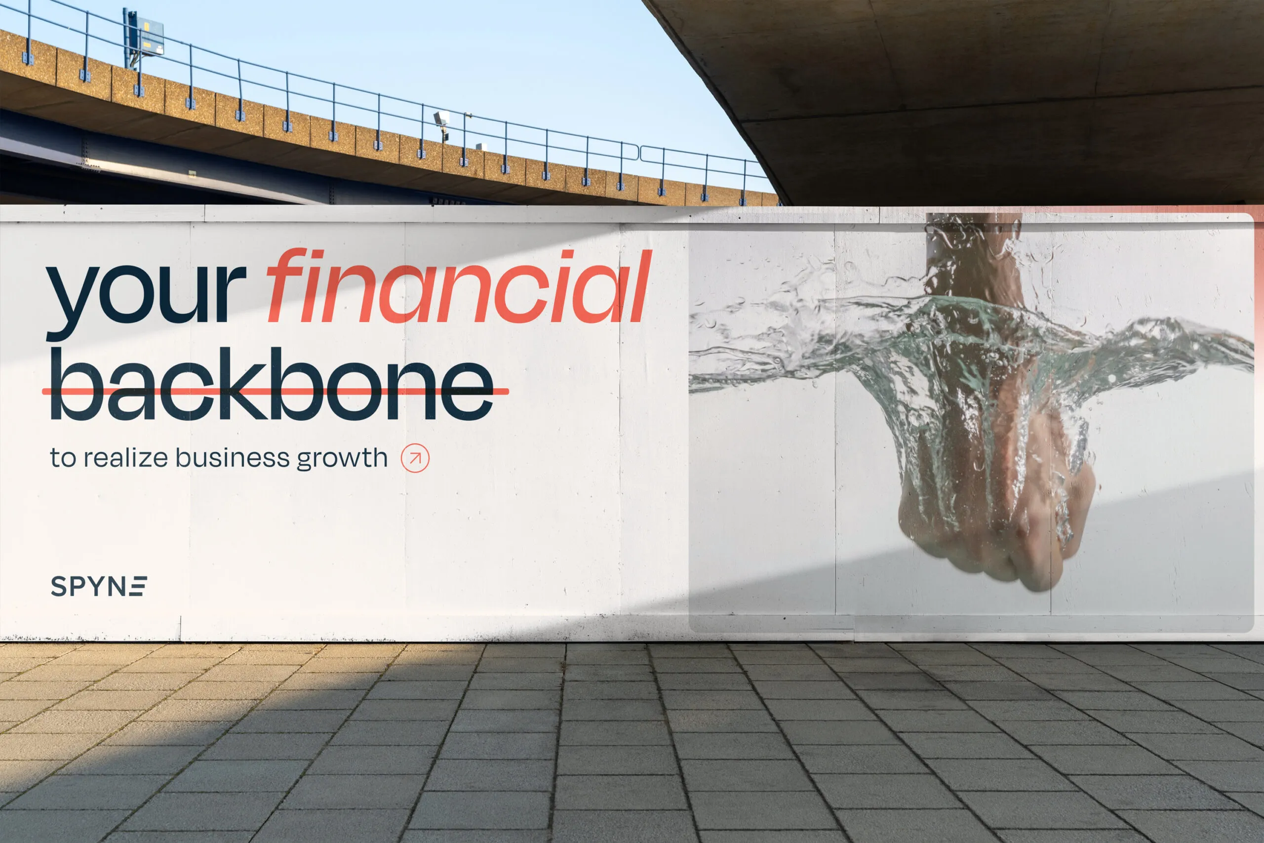 Spyne brand poster mockup on wall